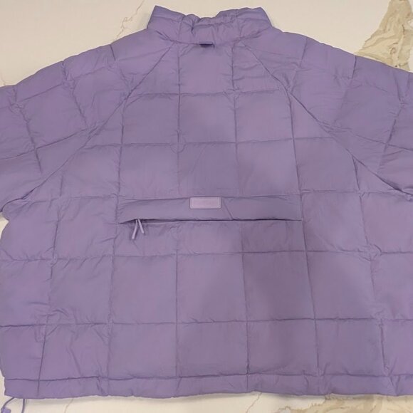 Halfdays Nellie Packable Puffer Lilac Purple Lightweight Oversize Crop Jacket XL - Picture 2 of 16
